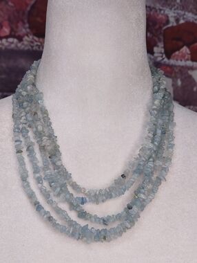 Jay King Multi-Strand Aquamarine Chip Gemstone Necklace